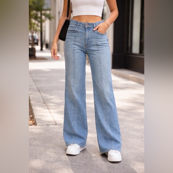 Grey Ant Flare Jeans Y2K High Rise Vintage Rare 70s Light Blue Retro Vintage - Picture 2 of 10